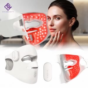 EYCO 510k Led Face Light Therapy Mask 4 Colors 460 590 630 850Nm Near Infrared Red Therapy Light for Home Use with Cooling Ice Patch